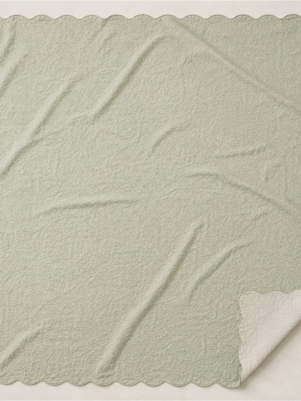 Light Sage Quilted Coverlet - Classic Home Bedding